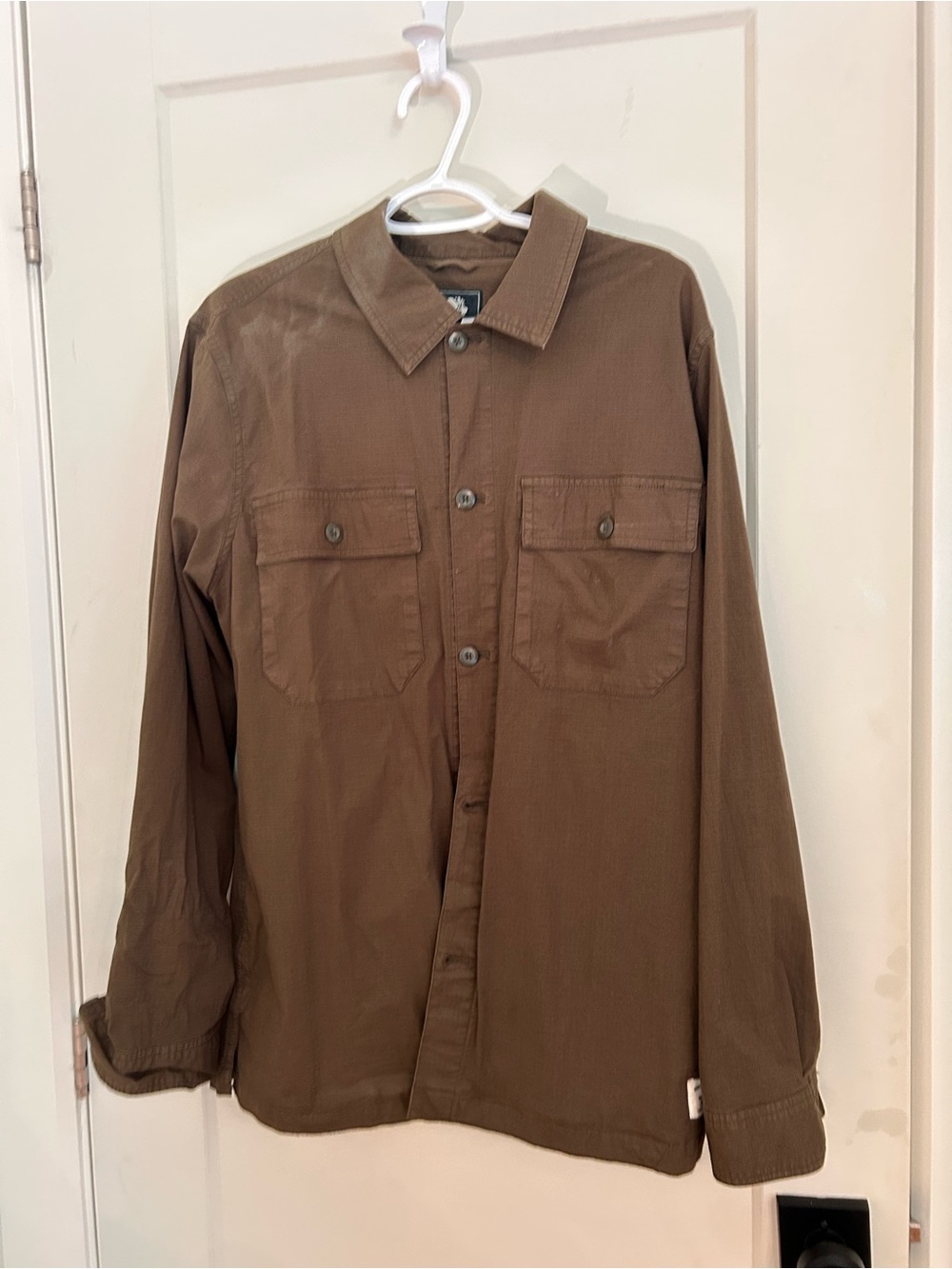 Roots Men's Brown Button-Front Shirt Jacket